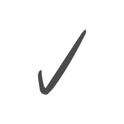 Illustrated line art check mark icon