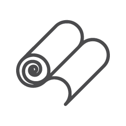 Illustrated line art fabric roll icon